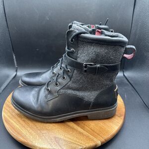 UGG Kesey Womens Size 9 Boots Waterproof Biker 1005264 Black Leather Buckle